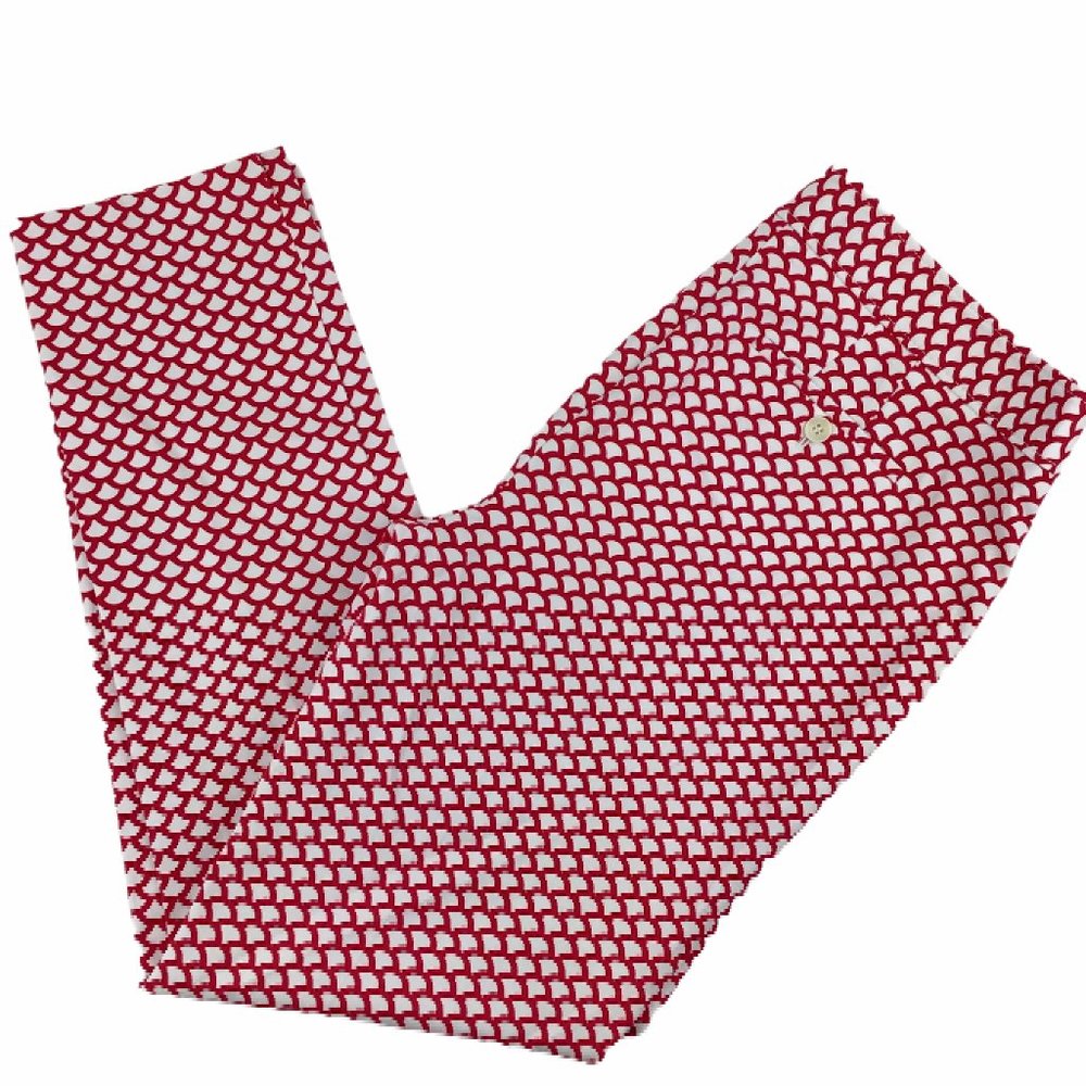Talbots Chatham Red Pattern Stretch Pants Size 10